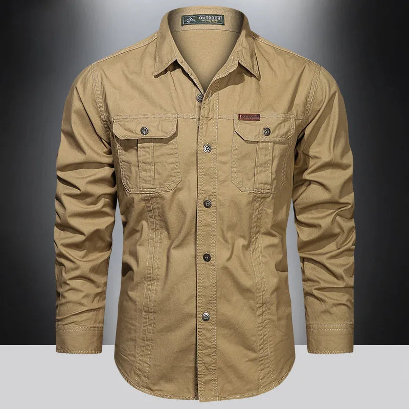 Men's Casual Long-Sleeved Shirt, Made from High-Quality Cotton
