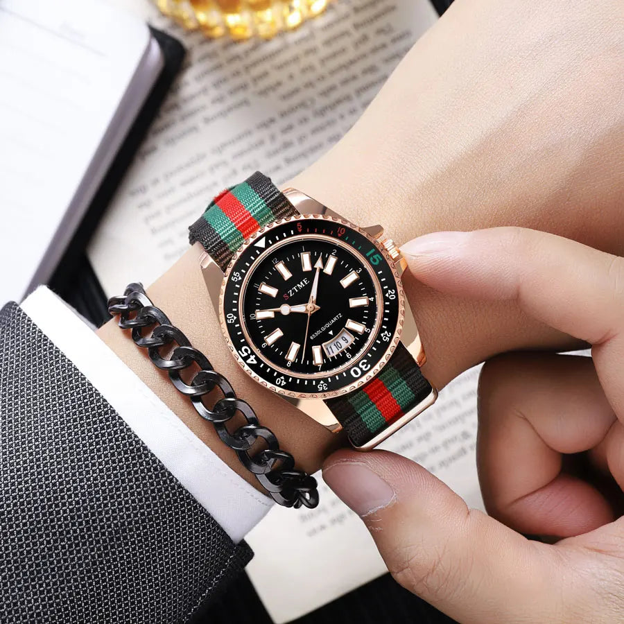 Luxury Quartz Watch – Premium Men’s Timepiece with Nylon Strap