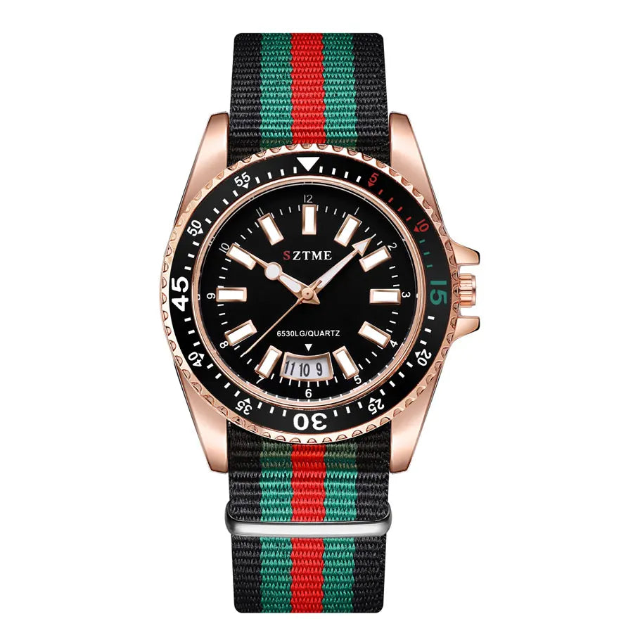 Luxury Quartz Watch – Premium Men’s Timepiece with Nylon Strap