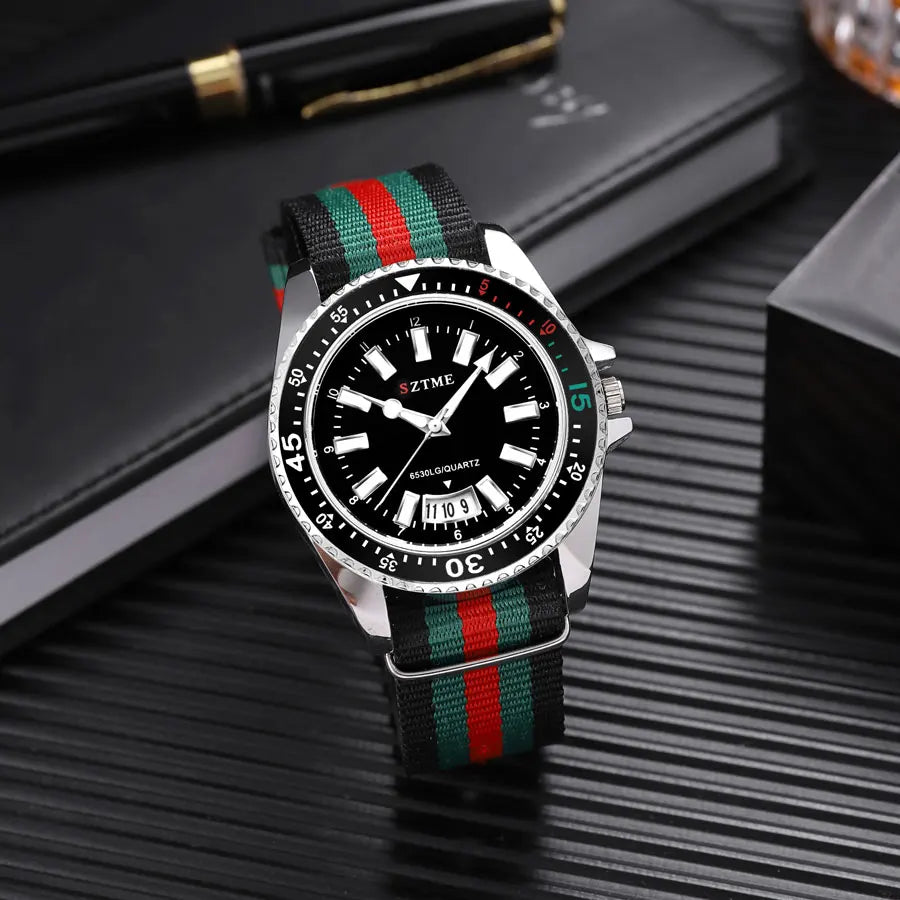 Luxury Quartz Watch – Premium Men’s Timepiece with Nylon Strap