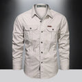 Men's Casual Long-Sleeved Shirt, Made from High-Quality Cotton