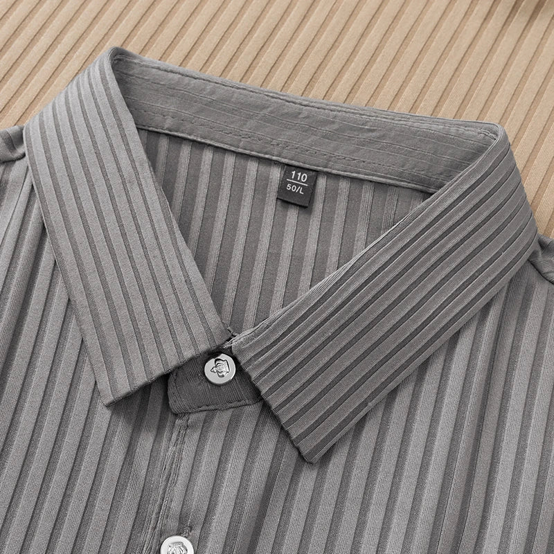 Men's Striped Short-Sleeve Polo Shirt.