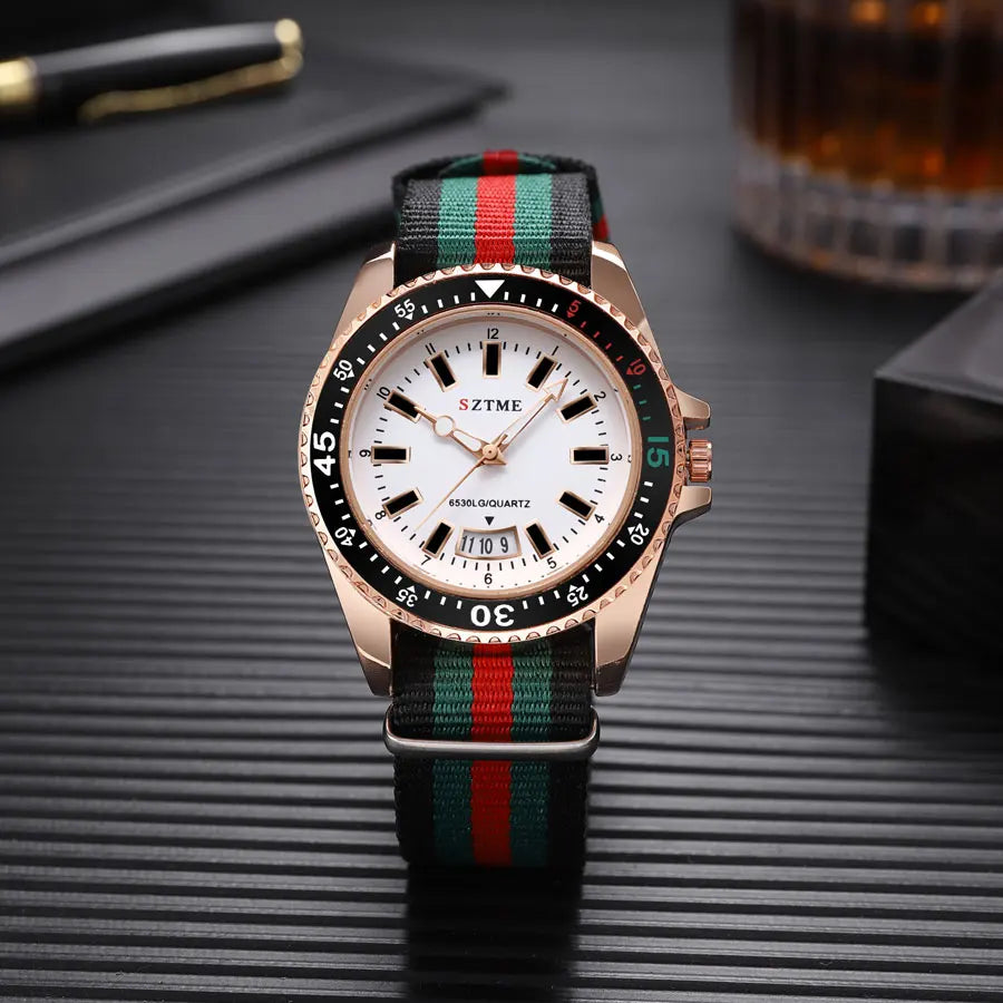 Luxury Quartz Watch – Premium Men’s Timepiece with Nylon Strap