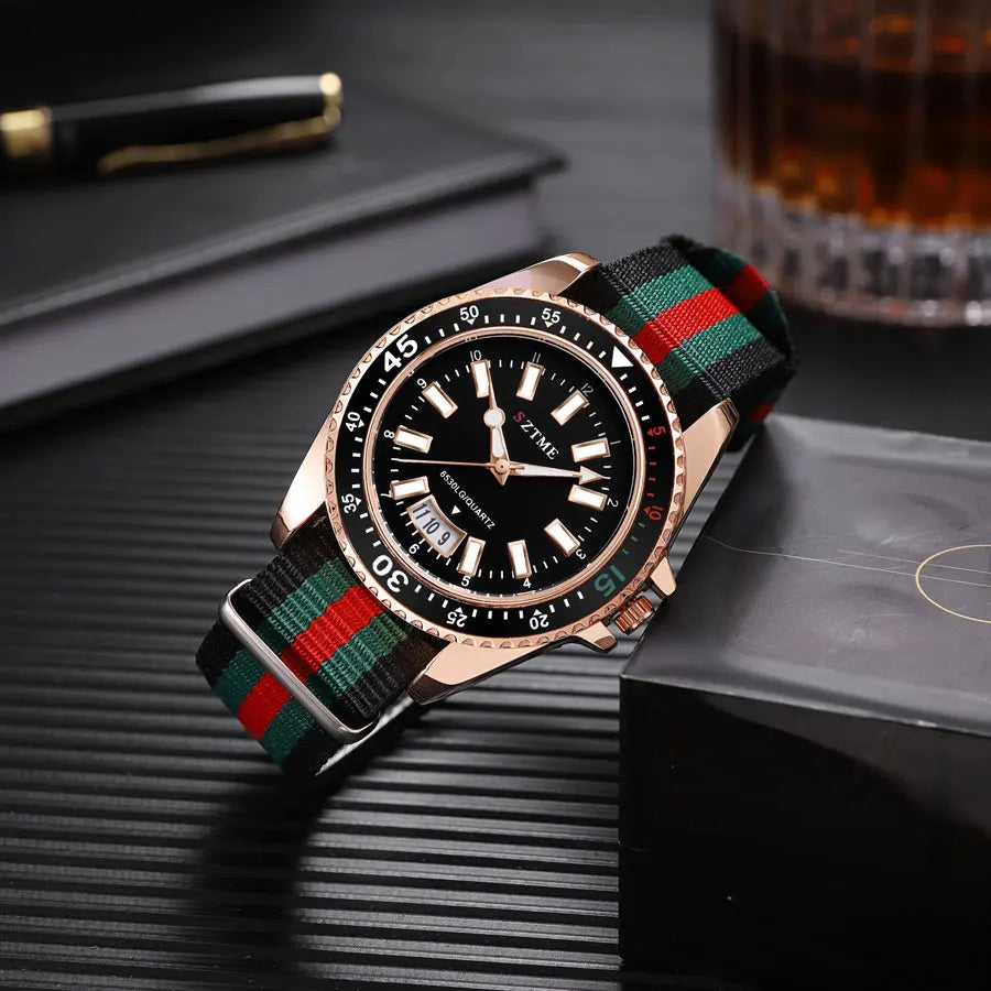 Luxury Quartz Watch – Premium Men’s Timepiece with Nylon Strap