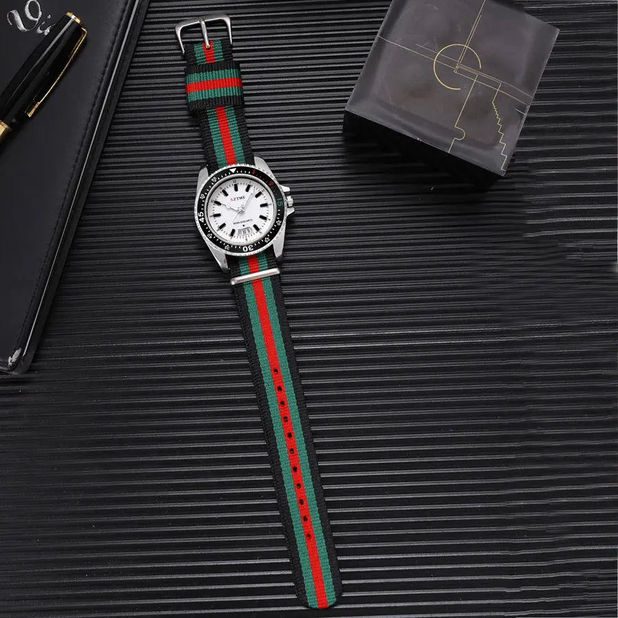 Luxury Quartz Watch – Premium Men’s Timepiece with Nylon Strap