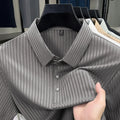 Men's Striped Short-Sleeve Polo Shirt.